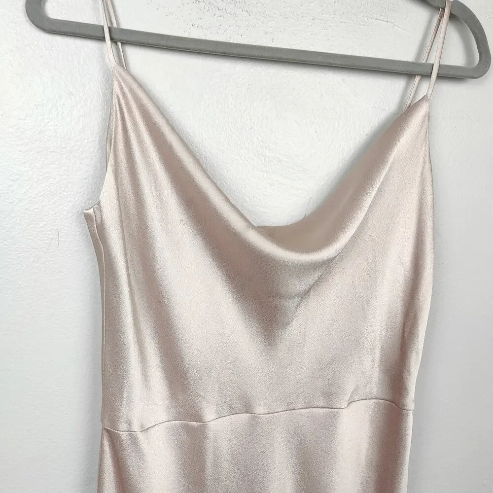 Jenny Yoo Satin Maxi Dress in Champagne - Picture 2 of 11